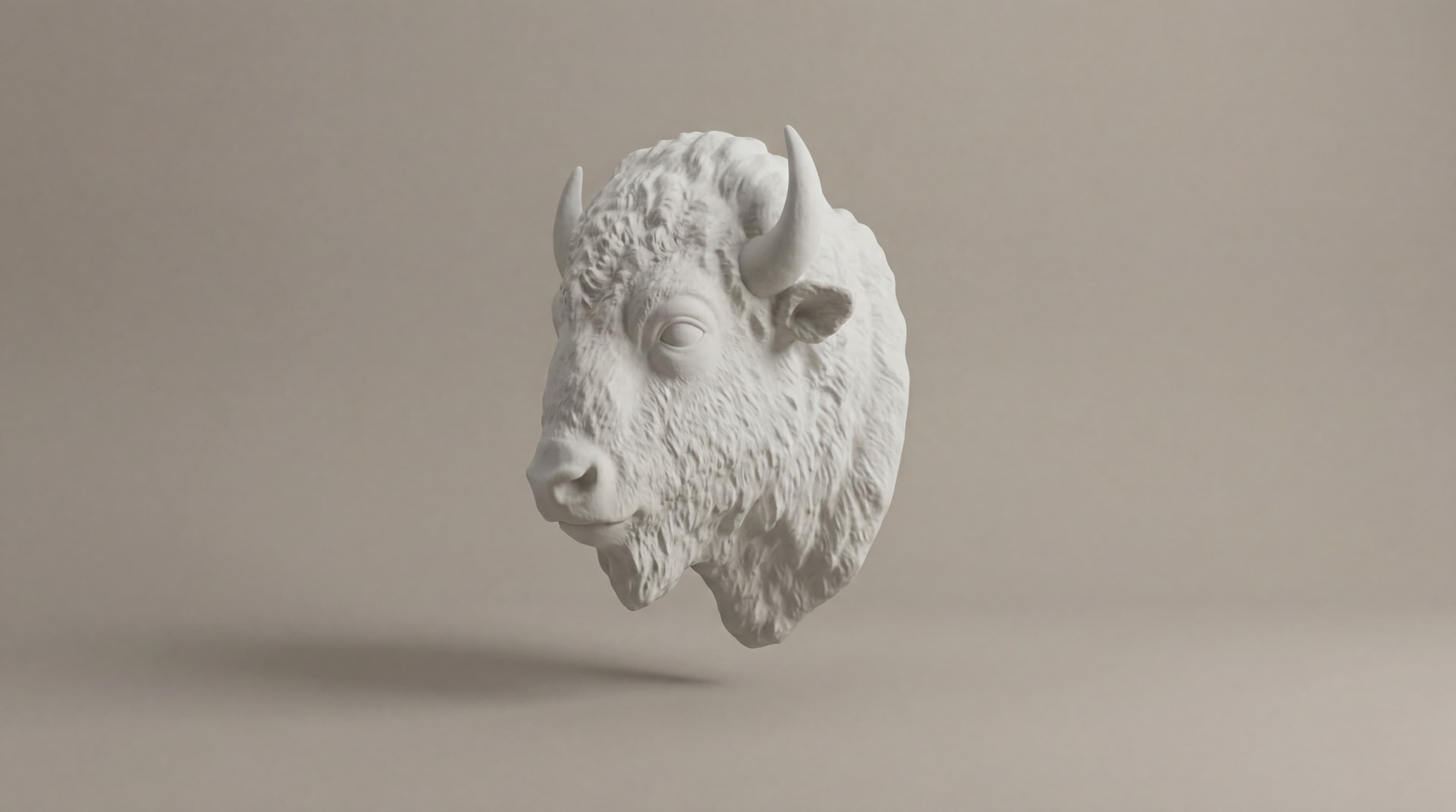 Wild White Bison sculpture — modern artefact for the home