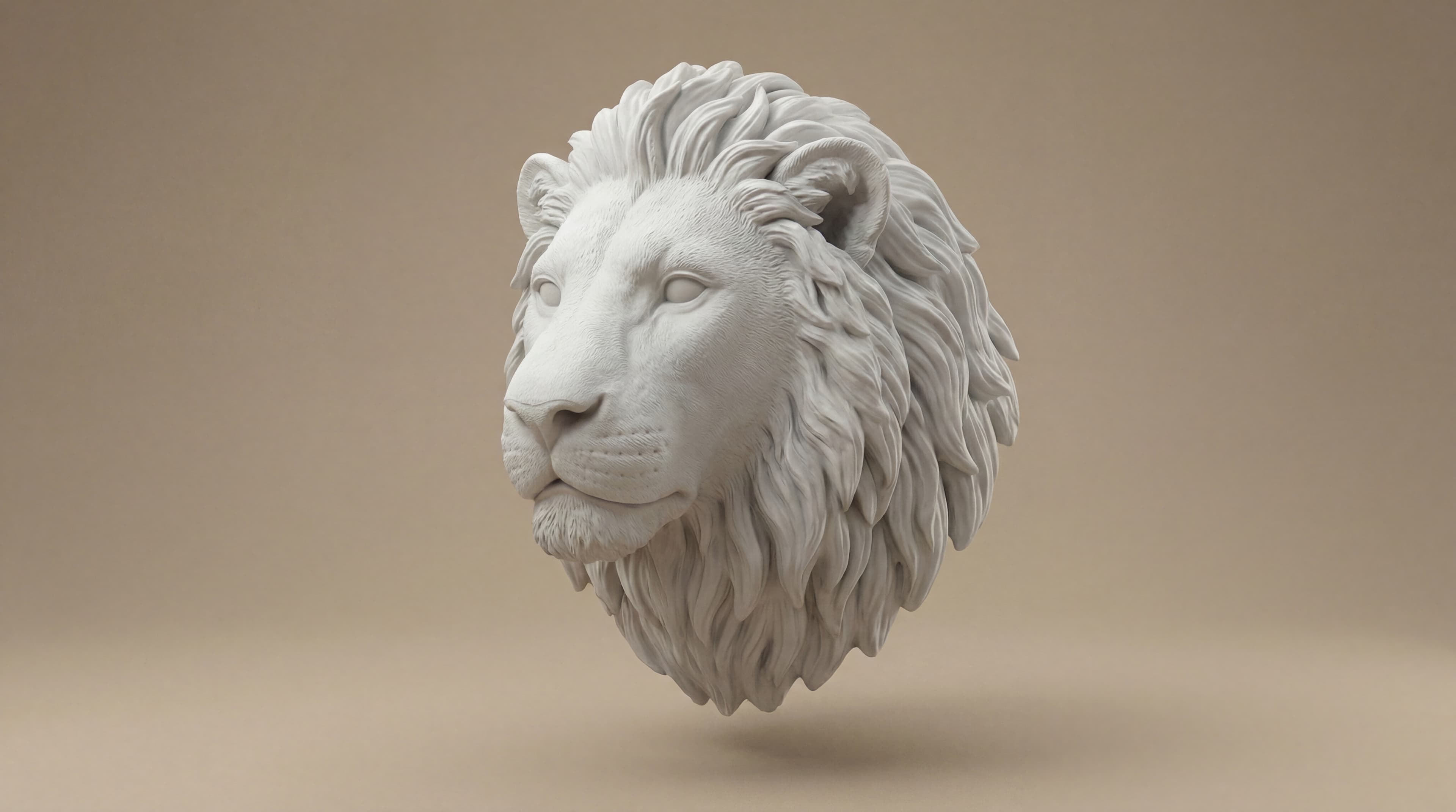 Wild White lion sculpture detail