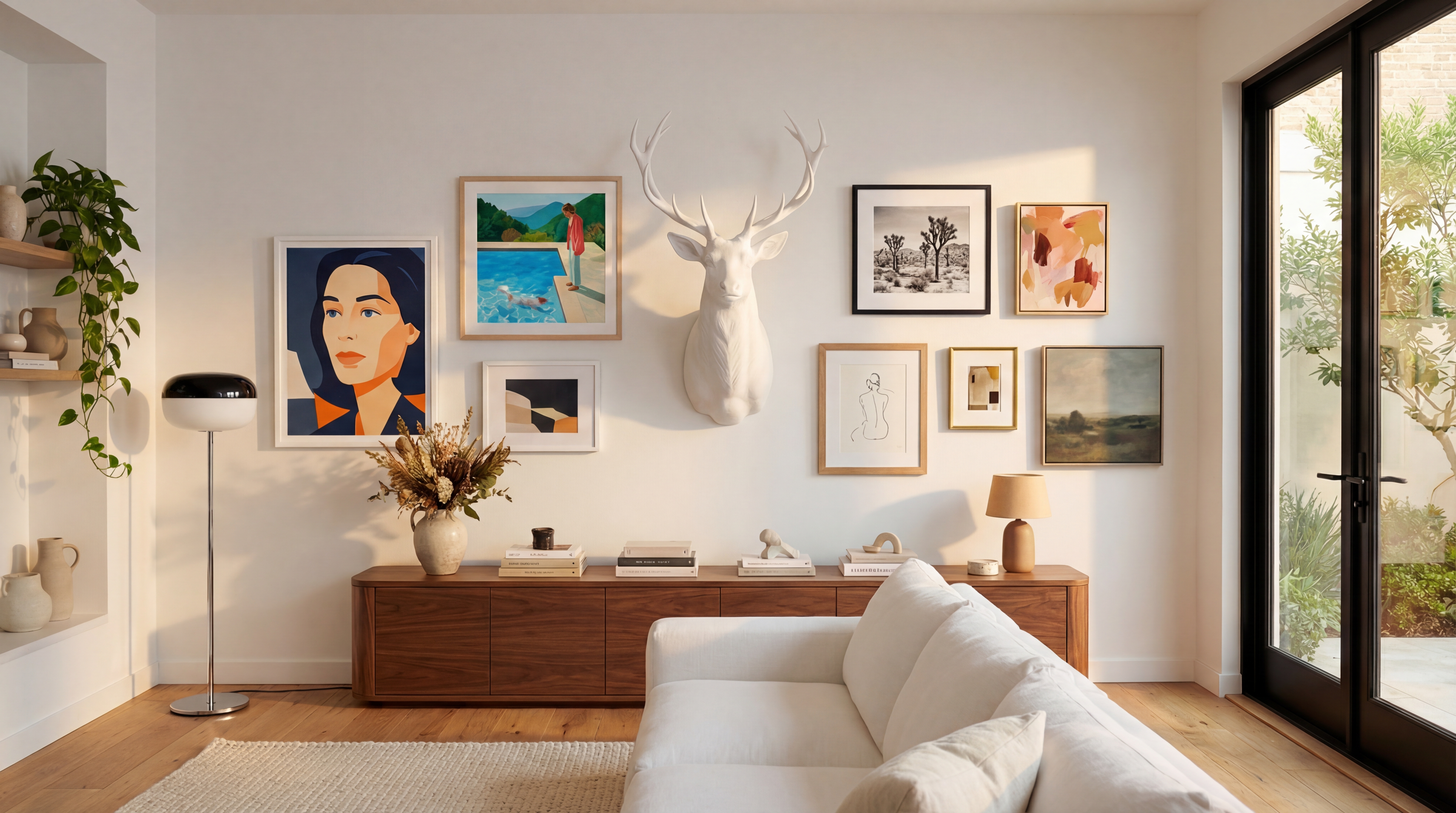 Deer sculpture — day setting